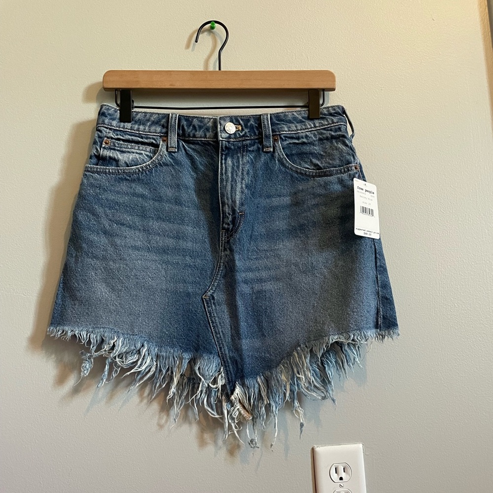 free people denim skirt